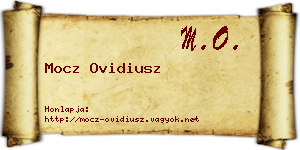 Mocz Ovidiusz névjegykártya